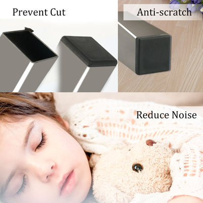 Harfington 16mm Plastic Blanking End Caps Square Tube Inserts Bungs Black 10Pcs