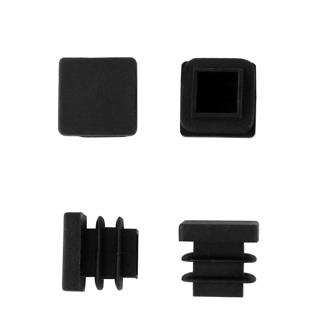 Harfington 16mm Plastic Blanking End Caps Square Tube Inserts Bungs Black 10Pcs