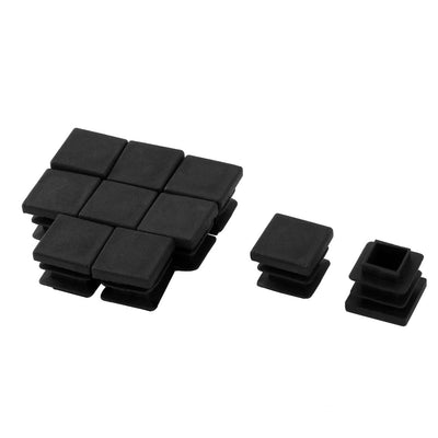 Harfington 16mm Plastic Blanking End Caps Square Tube Inserts Bungs Black 10Pcs