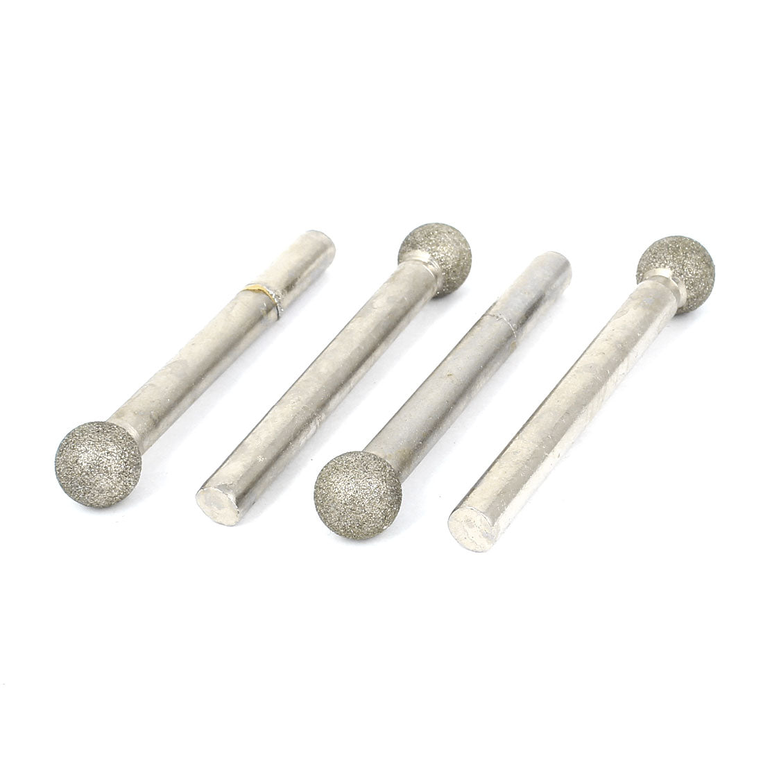 Harfington 4PCS Alloy Shank Round Ball Shape Head Diamond Mounted Point Grinder 60mm x 10mm x 6mm