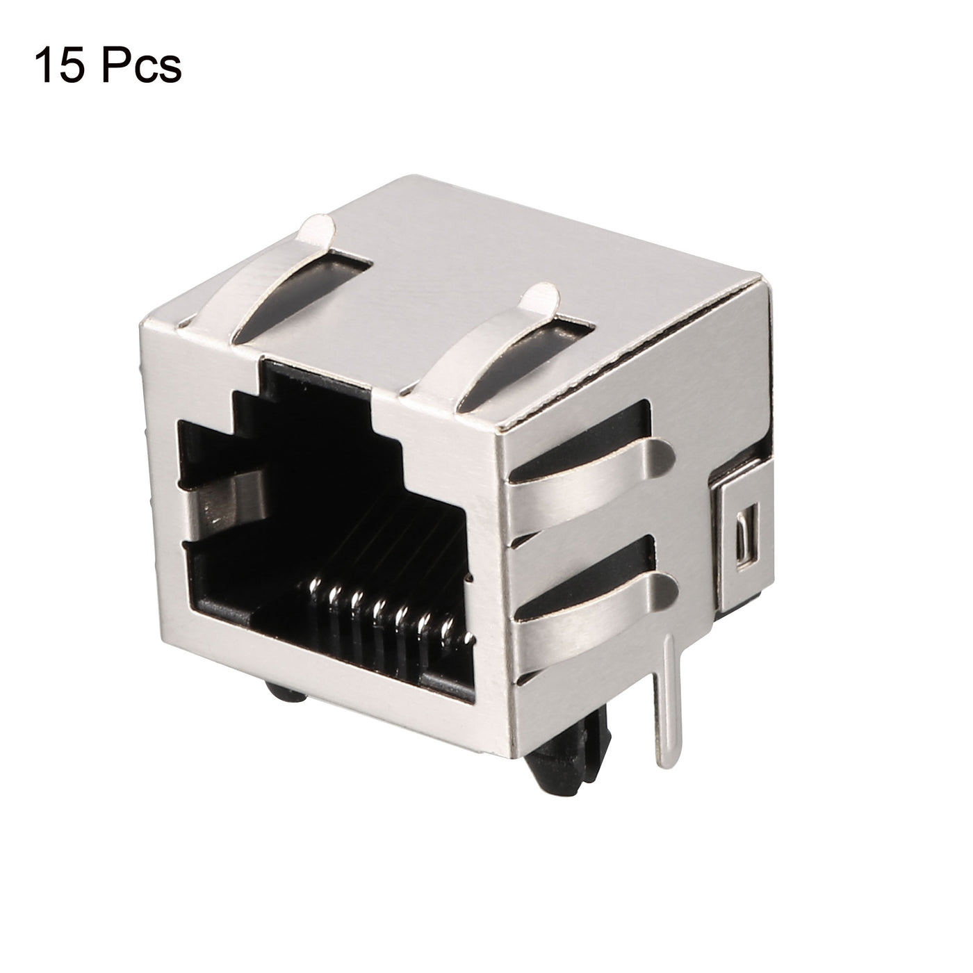 Harfington 15 Pcs 8 Positions Push in Horizontal Modular Network RJ45 8P8C PCB Jacks Sockets Female Connector 18mm Long