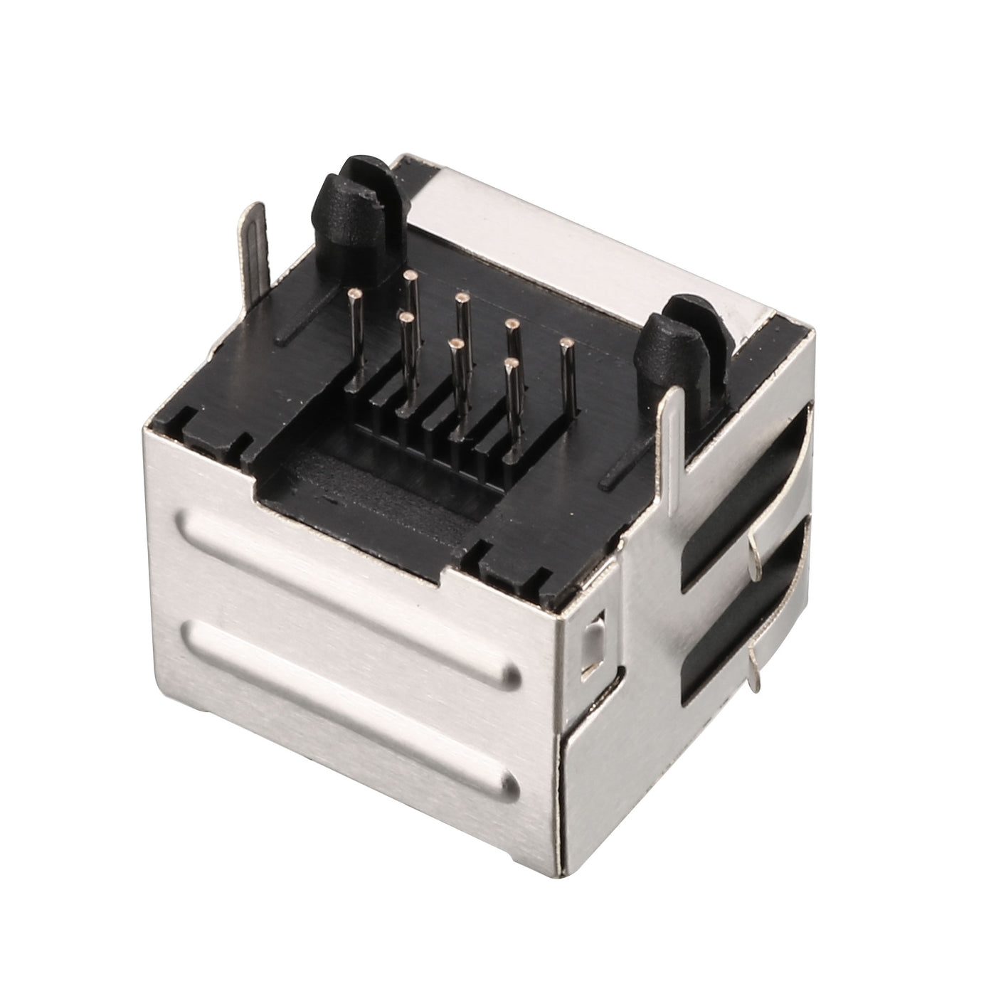 Harfington 15 Pcs 8 Positions Push in Horizontal Modular Network RJ45 8P8C PCB Jacks Sockets Female Connector 18mm Long