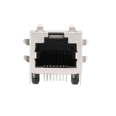 Harfington 15 Pcs 8 Positions Push in Horizontal Modular Network RJ45 8P8C PCB Jacks Sockets Female Connector 18mm Long