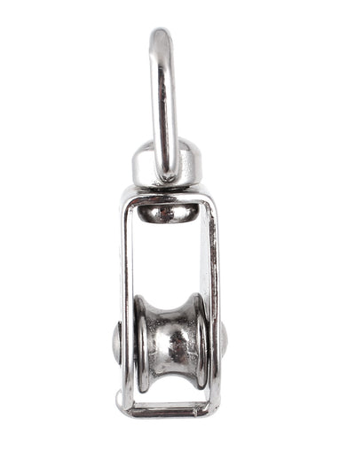 Harfington 15mm Diameter Stainless Steel Single Sheave Swivel Eye Rope Pulley