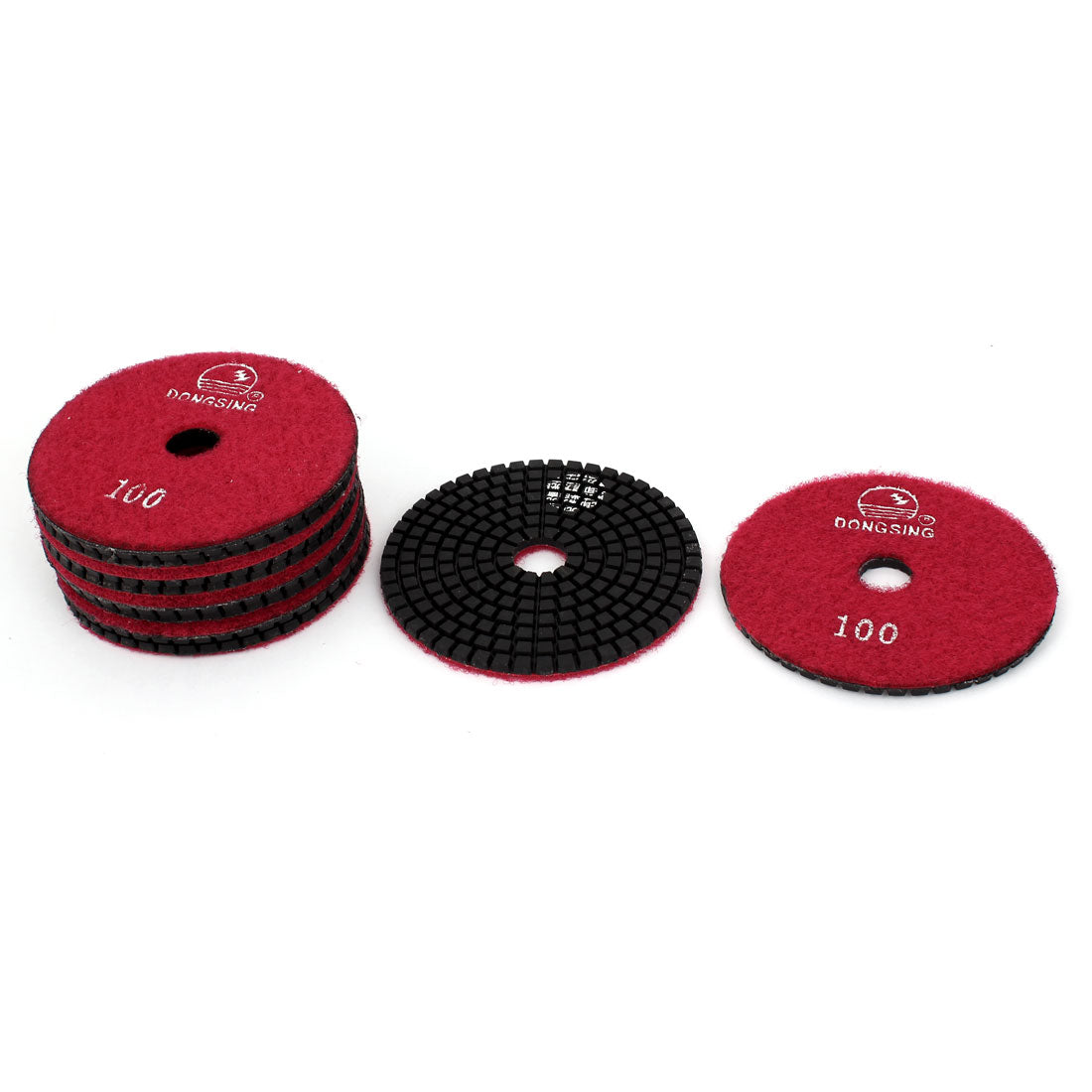 Harfington 10pcs 100 Grit 4" Diameter Wet Diamond Polishing Pads Red for Granite Marble
