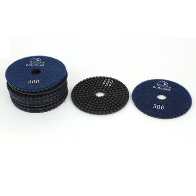 Harfington 10pcs 300 Grit 4" Dia Wet Diamond Polishing Pads Navy Blue for Granite Marble