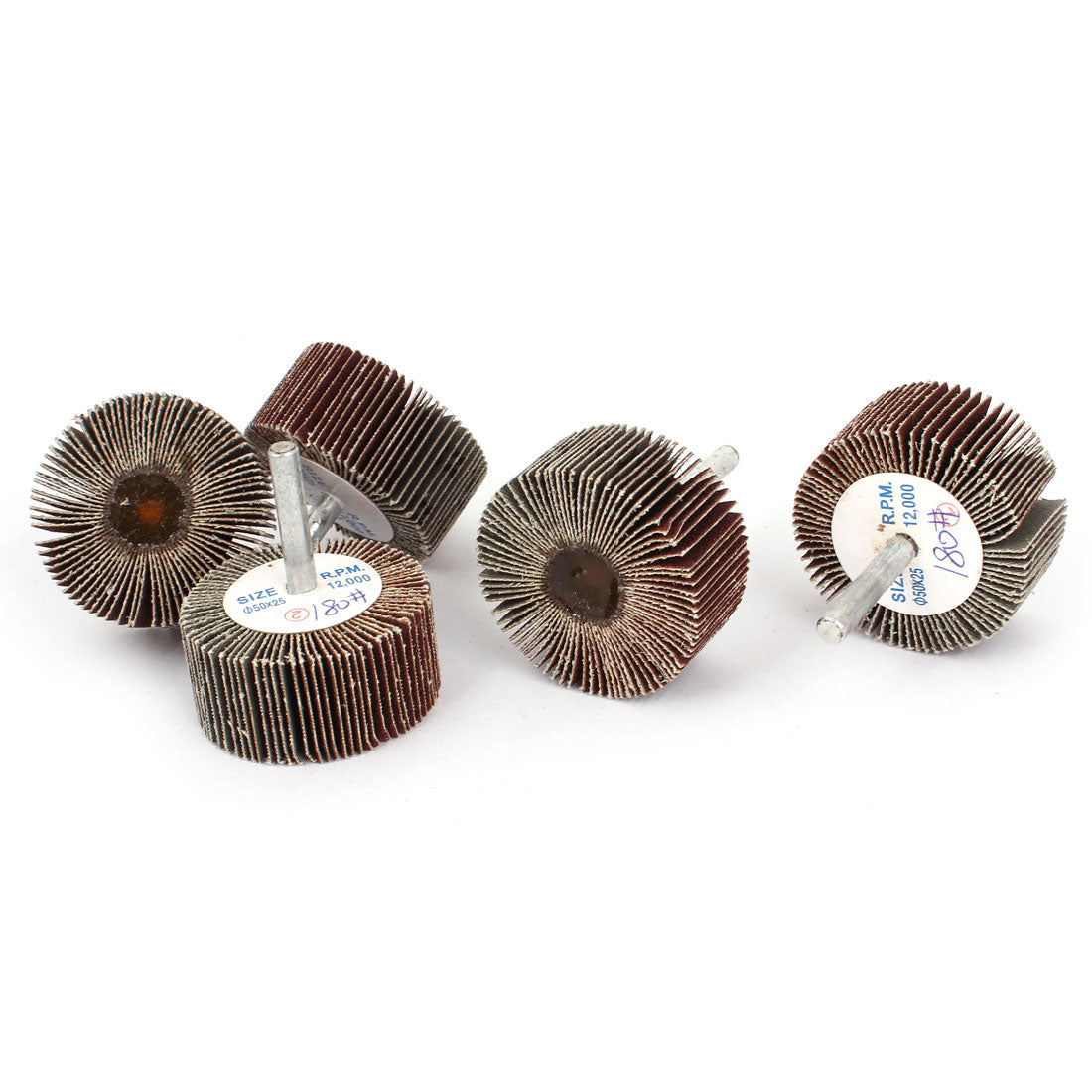 Harfington 5 Pieces 180 Grit 50x25x6mm Cylindrical Grinding Polishing Flap Wheel Discs