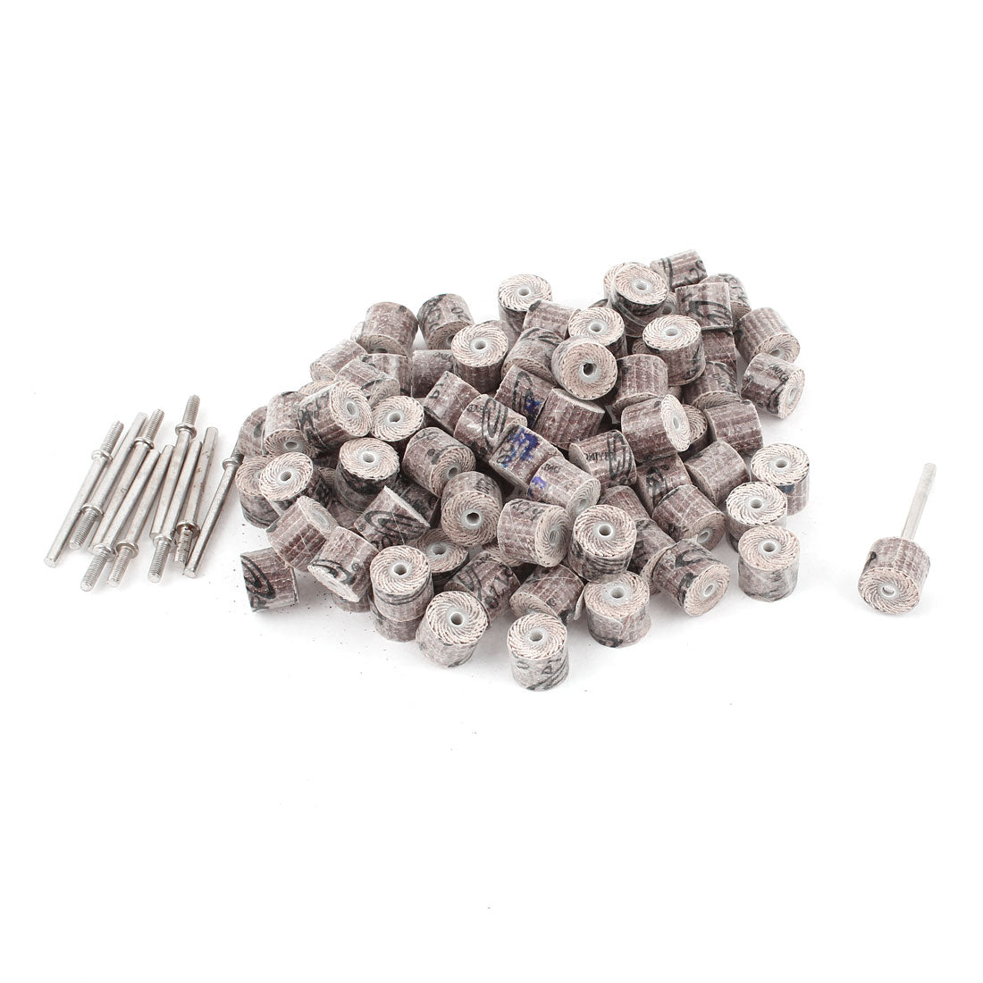 Harfington 100 Pieces 120 Grit 10x10x3mm Flap Wheel Cylindrical Grinding Polishing Discs