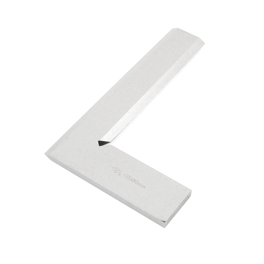 Harfington Woodworking 125mm x 80mm L Shaped Beveled Edge Try Square Ruler Silver Tone