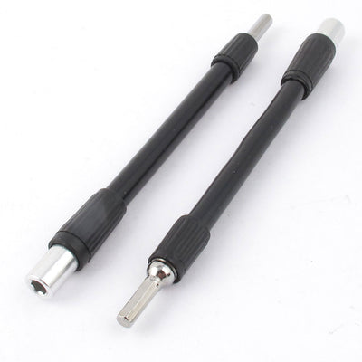 Harfington 1/8" Hex Shank 135mm Length Flexible Extension Screwdriver Bit 2 Pcs
