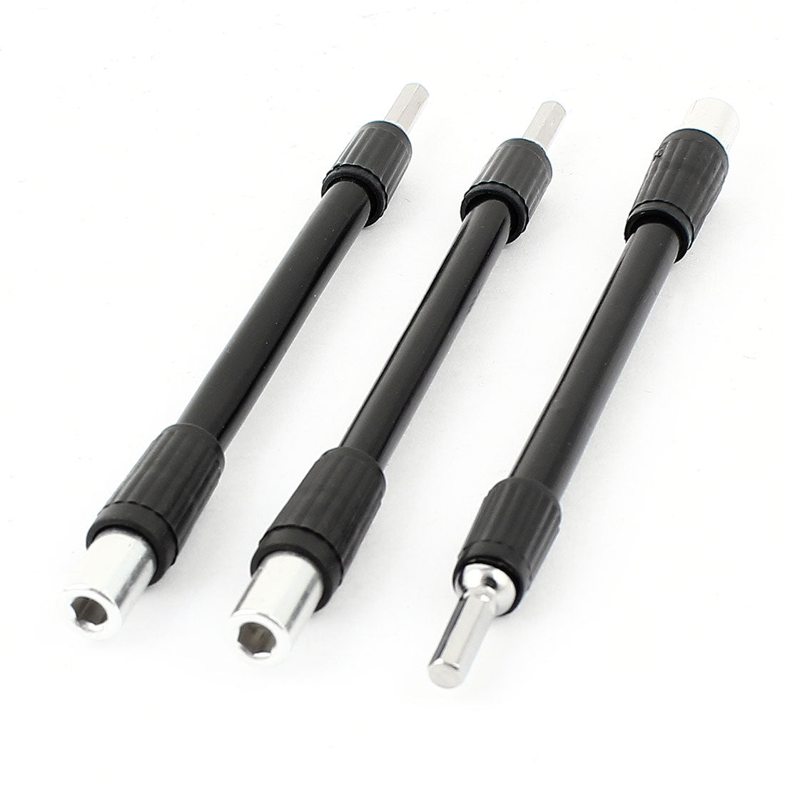 Harfington 1/8" Hex Shank 125mm Length Flexible Extension Screwdriver Bit 3 Pcs