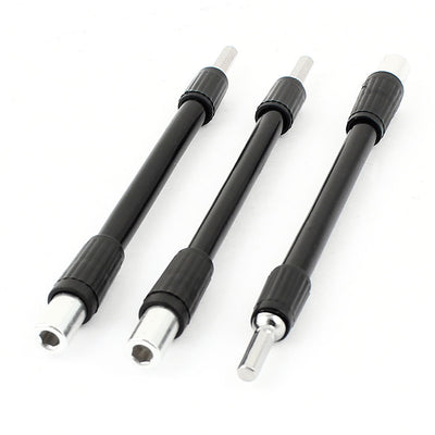 Harfington 1/8" Hex Shank 125mm Length Flexible Extension Screwdriver Bit 3 Pcs