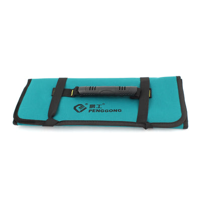 Harfington Teal Blue Canvas Pliers Scissors 22 Sections Electrician Tools Foldable Orgnizer Holder Bag