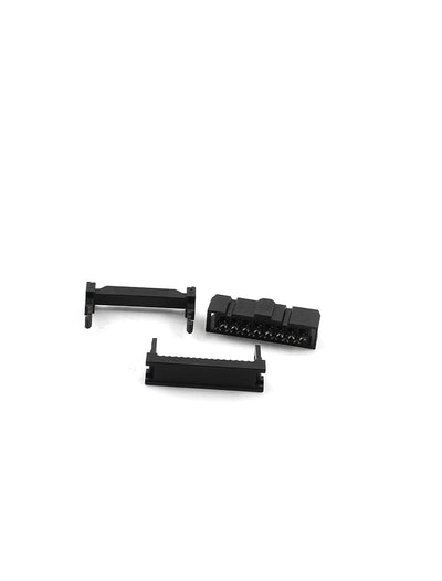 Harfington 15 Pcs 2.54mm 2x8P 16Pin IDC FC Female Header Socket Connector Black