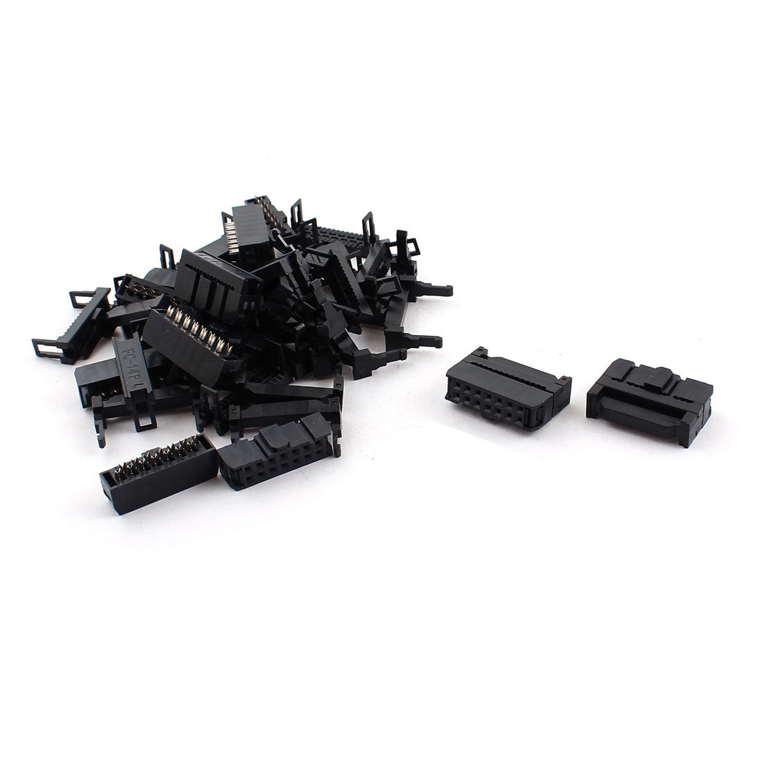 Harfington 15 Pcs 2.54mm 2x7P 14Pin IDC FC Female Header Socket Connector Black