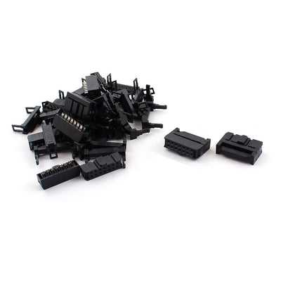 Harfington 15 Pcs 2.54mm 2x7P 14Pin IDC FC Female Header Socket Connector Black