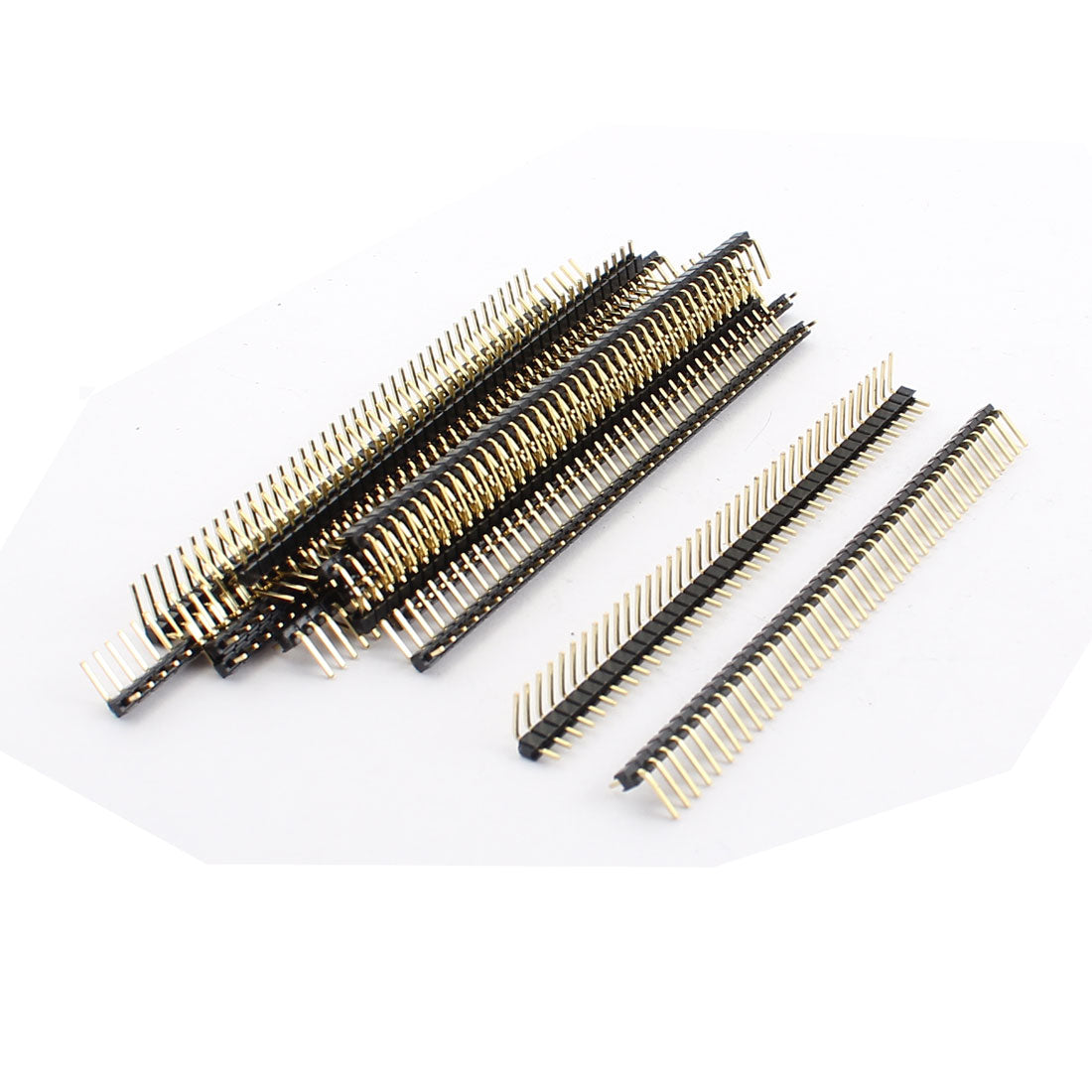 Harfington 17 Pcs PBC 40Pin 2.54mm Single Row Right Angle Male Header Connector Strip