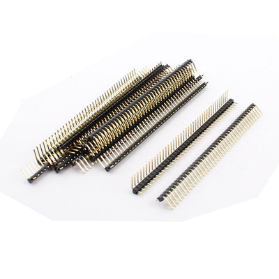 Harfington 17 Pcs PBC 40Pin 2.54mm Single Row Right Angle Male Header Connector Strip