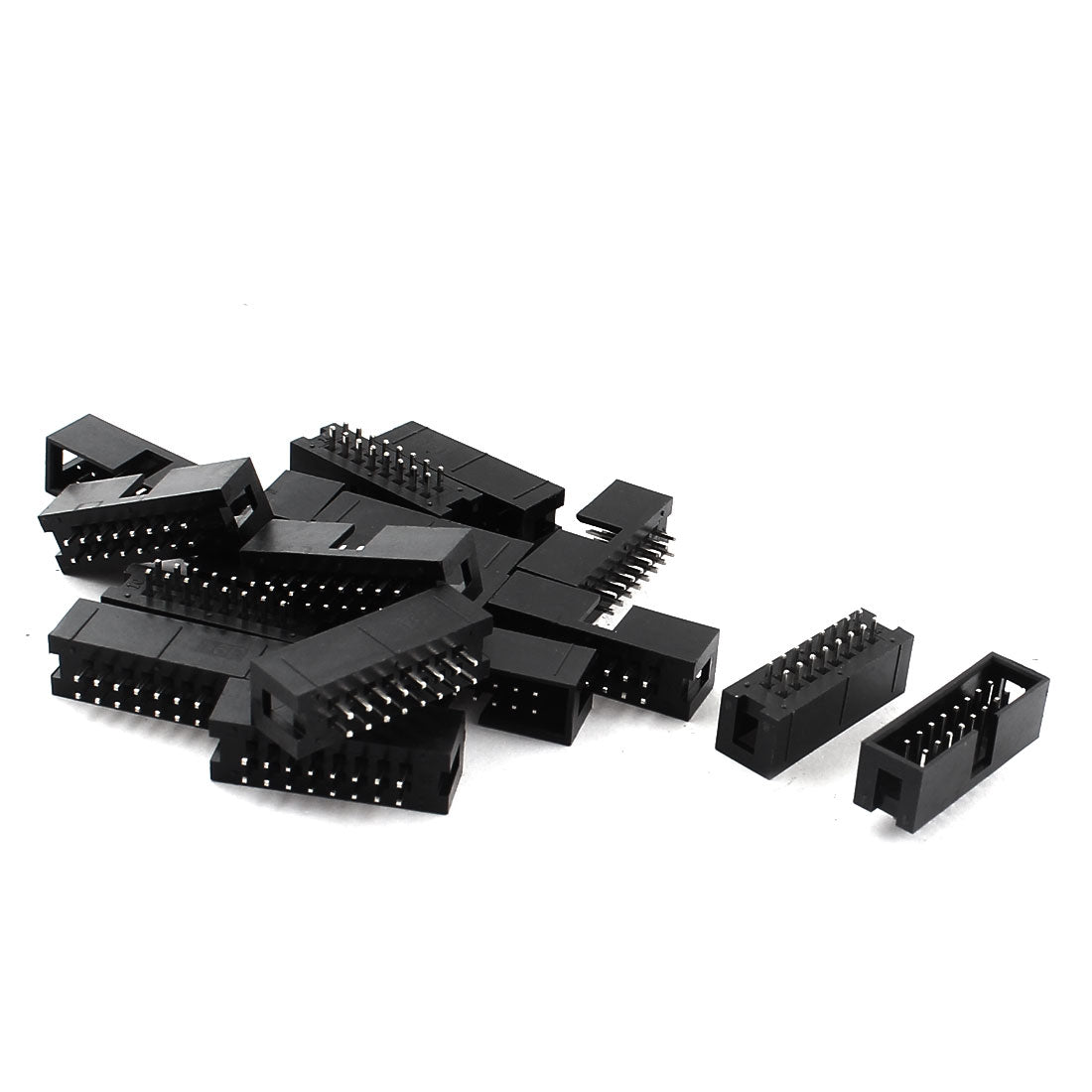 Harfington 17 Pcs 2.54mm 16Pin Male Straight JTAG Header Connector for Flat Ribbon Cable