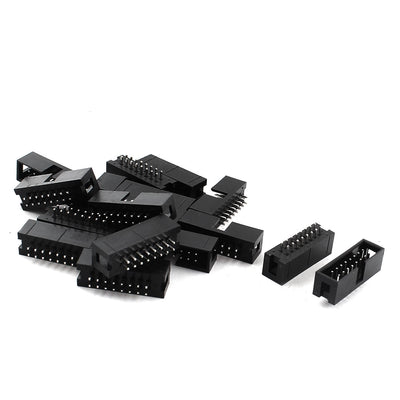 Harfington 17 Pcs 2.54mm 16Pin Male Straight JTAG Header Connector for Flat Ribbon Cable