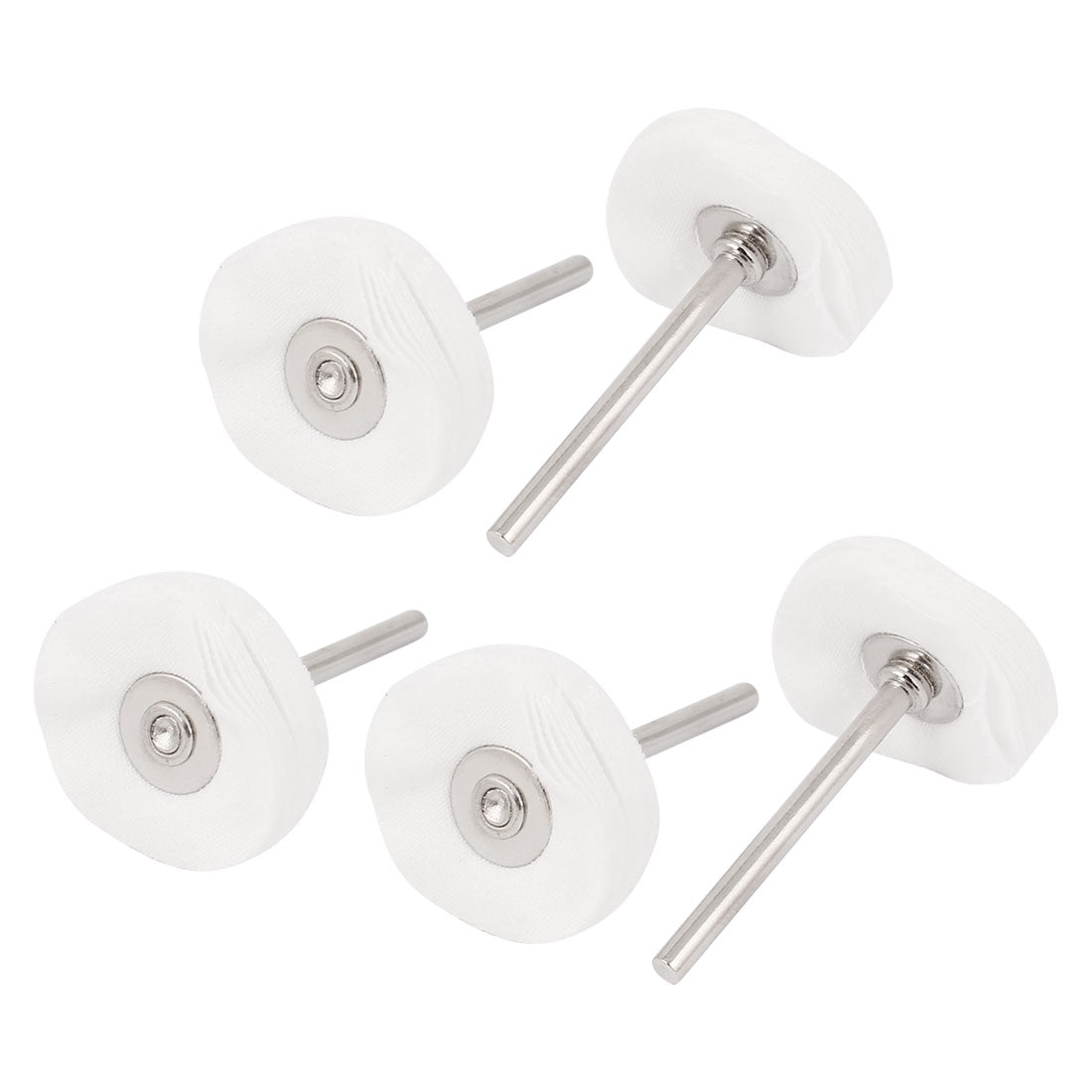 Harfington 5 Pcs Round Shank 25x3mm Cotton Blend Pad Polishing Buffer Buffing Wheel White