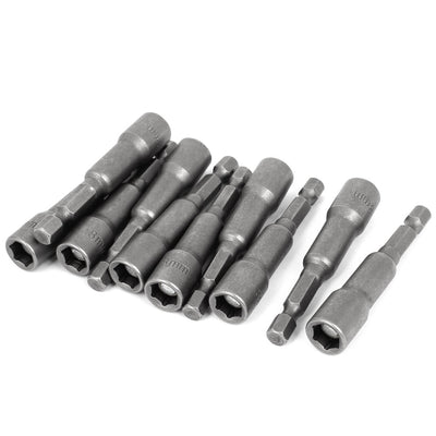 Harfington 8mm Hexagon Magnetic Nut Socket Driver Bit Adapter 65mm Length 10 Pcs