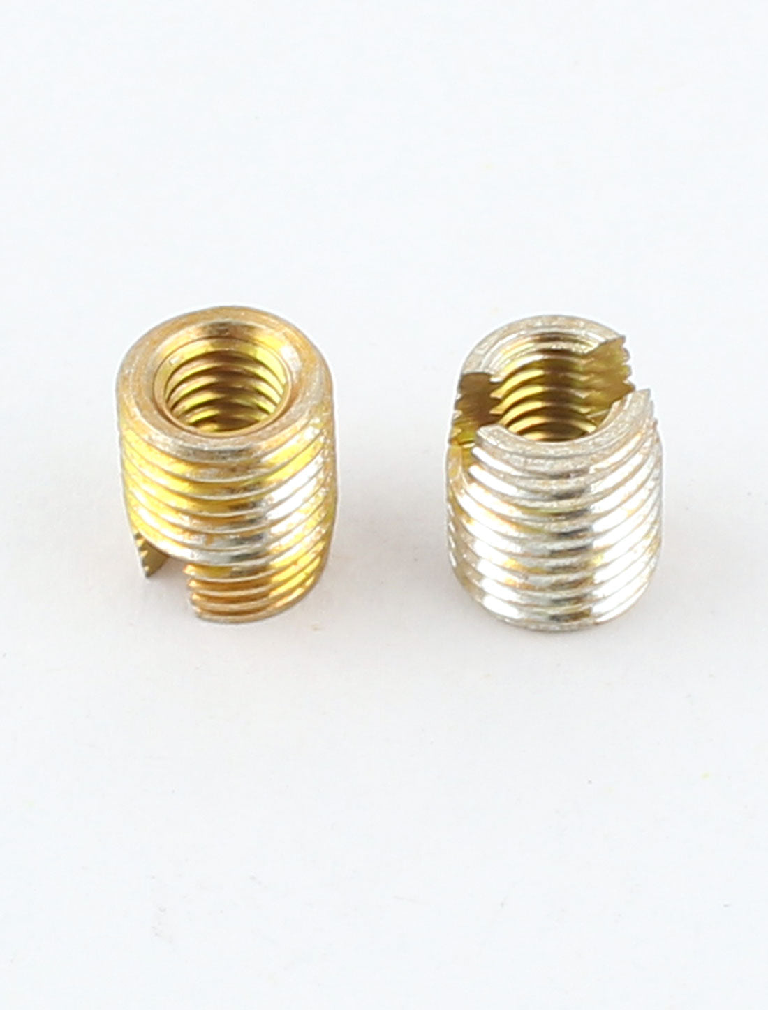 Harfington 2 Pcs Brass Tone 8mm x 6mm x 3.4mm Self Tapping Threaded Inserts