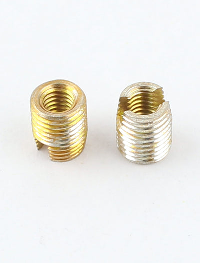Harfington 2 Pcs Brass Tone 8mm x 6mm x 3.4mm Self Tapping Threaded Inserts