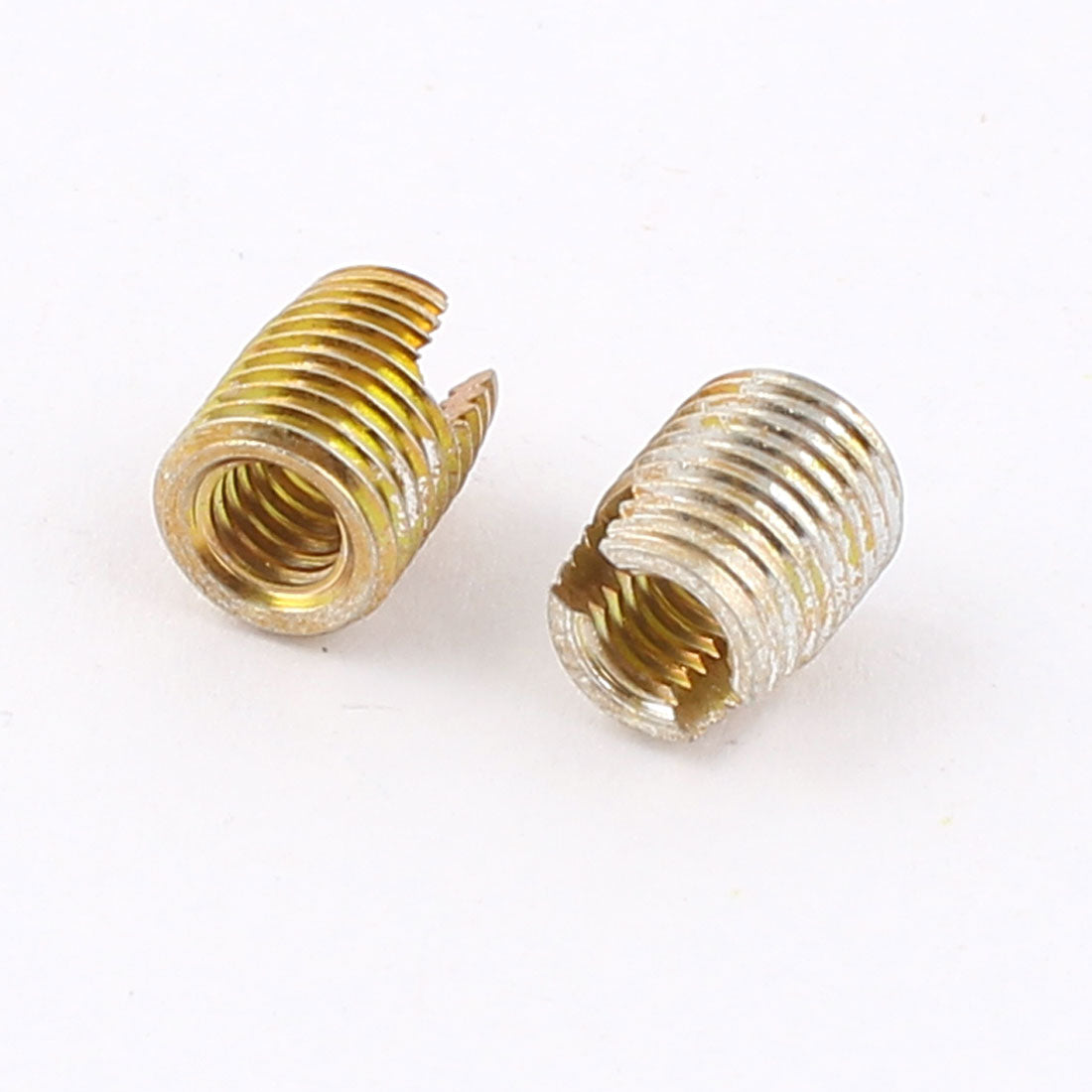 Harfington 2 Pcs Brass Tone 8mm x 6mm x 3.4mm Self Tapping Threaded Inserts