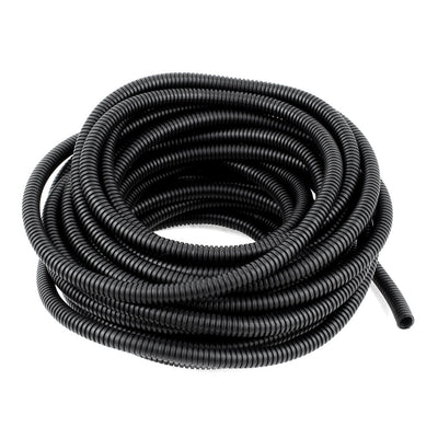 Harfington 14 M 10 x 13 mm PE Flexible Corrugated Conduit Tube for Garden,Office Black
