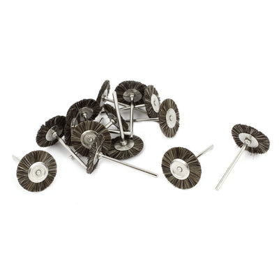 Harfington 14 Pieces 3mm Shank 25mm Diameter Nylon Polishing Brush Wheel Coffee Color