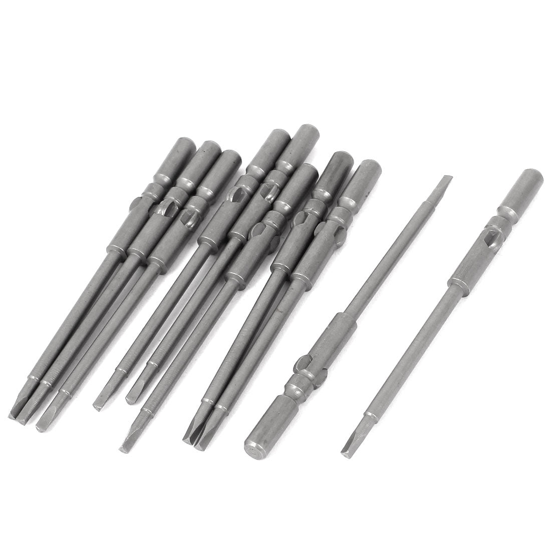 Harfington 10 Pcs 5mm Round Shank 2mm Triangle Head Magnetic Screwdriver Bits 80mm Length