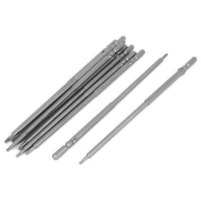 Harfington 150mm Length 2mm T8 Point 5mm Round Shank Magnetic Torx Screwdriver Bits 10 Pcs