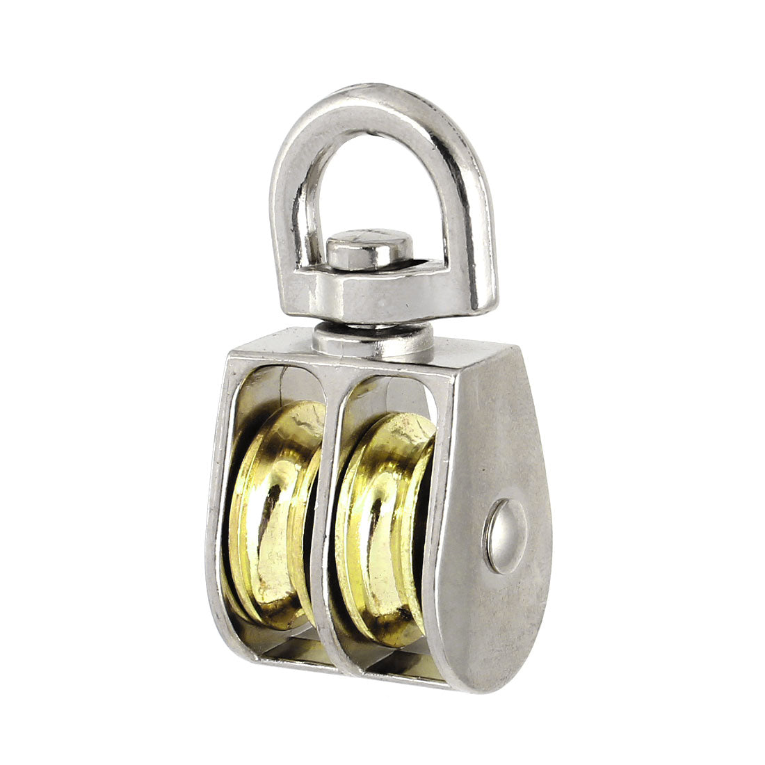 Harfington 20mm Diameter Stainless Steel Double Sheave Swivel Eye Rope Pulley