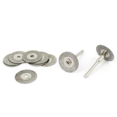 Harfington 10 Pcs 20mm Diamond Coated Rotary Cut Off Grinding Wheel Discs w 2pcs 1/8" Mandrel