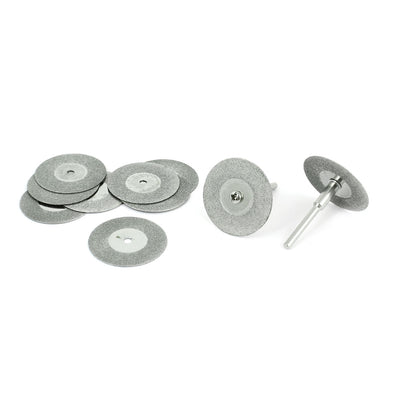 Harfington 10 Pcs 30mm Diamond Coated Rotary Cut Off Grinding Wheel Discs w 1/8" Mandrel