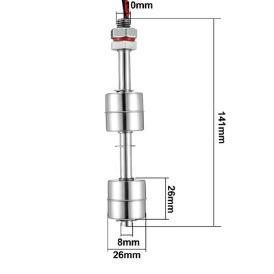 Harfington 141mm Mini Stainless Steel Double Ball Pool Tank Water Level Liquid Sensor Vertical Floating Switch