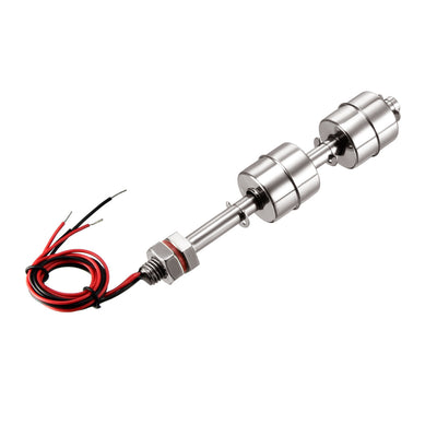 Harfington 141mm Mini Stainless Steel Double Ball Pool Tank Water Level Liquid Sensor Vertical Floating Switch