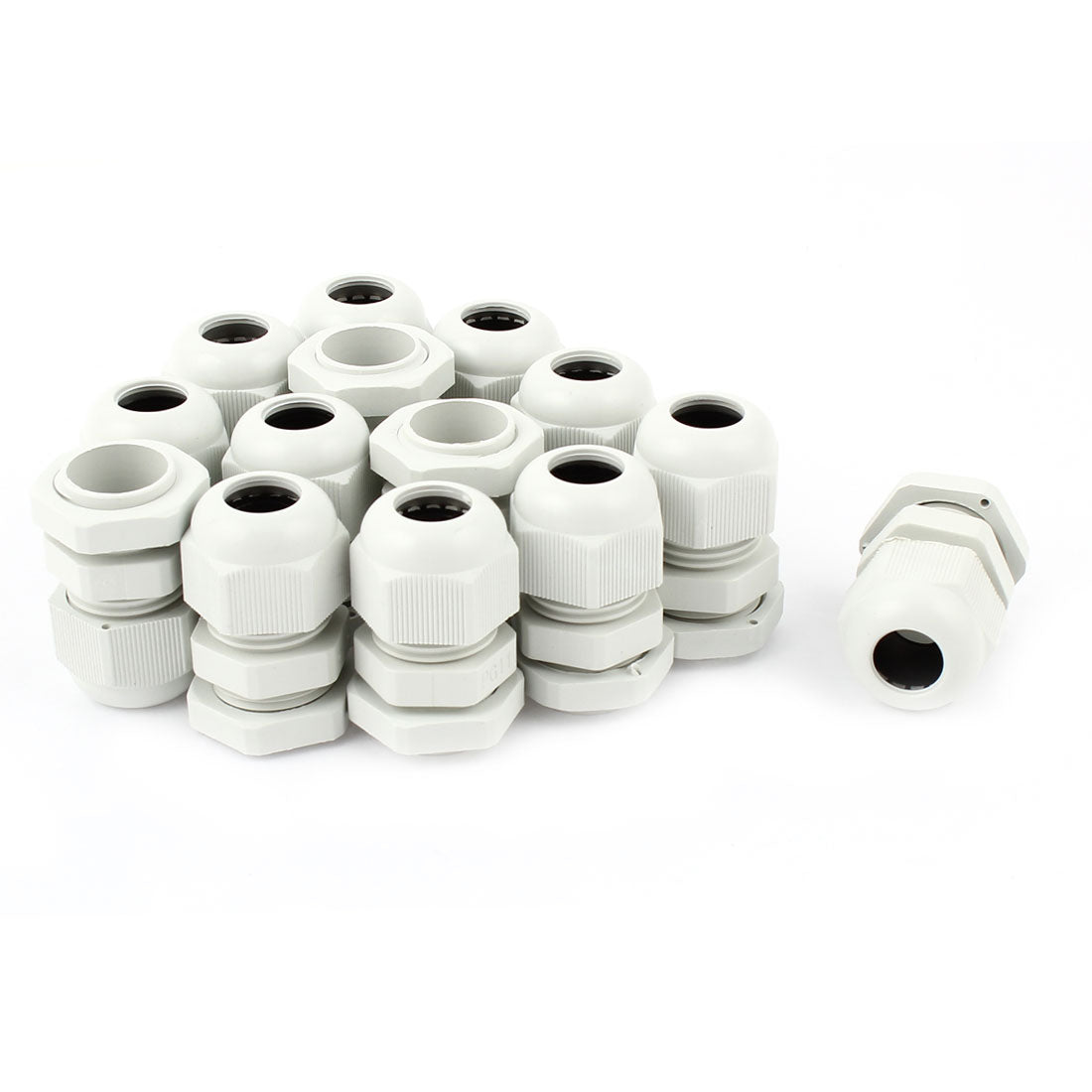Harfington 14Pcs White PG11 Strain Relief Cord Grip Cable Glands for 5-10mm Dia Cable