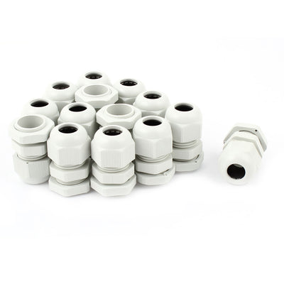 Harfington 14Pcs White PG11 Strain Relief Cord Grip Cable Glands for 5-10mm Dia Cable