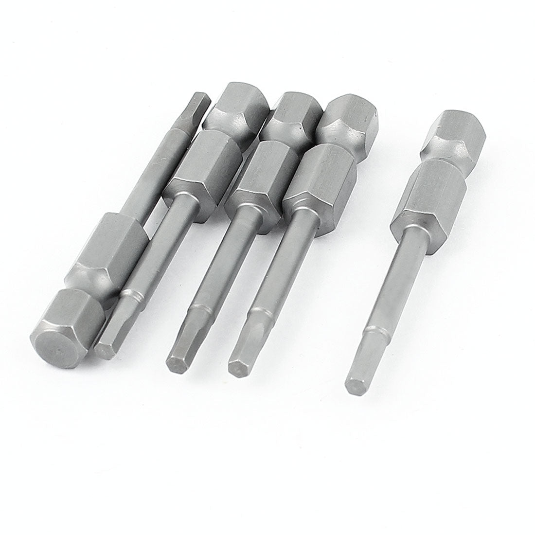 Harfington 5pcs Magnetic Screwdriver Drivers Drills 2.5mm Tip Hex Socket Silver Gray