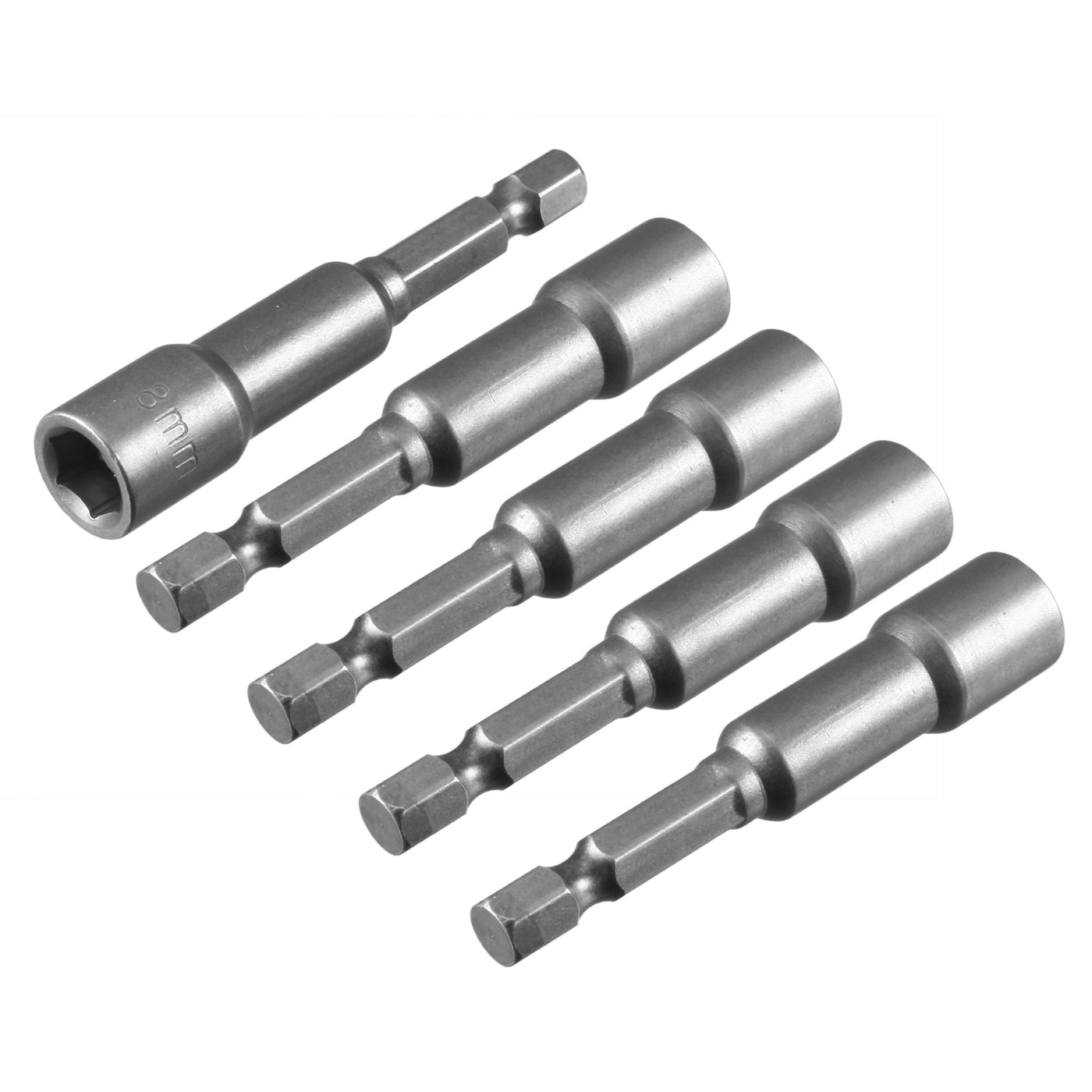 Harfington 8mm Hexagon Magnetic Nut Socket Driver Bit Adapter 65mm Length 5 Pcs