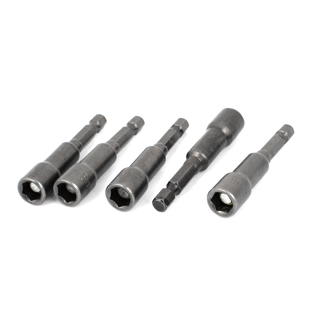 Harfington 1/4" Shank 8mm 5/16" Hexagon Magnetic Nut Socket Driver Bit Adapter 5pcs