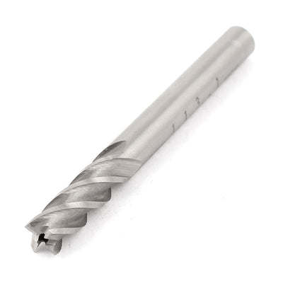 Harfington HSS Straight Shank Spiral 4 Flutes End Mill Cutter 1/4 x 1/4
