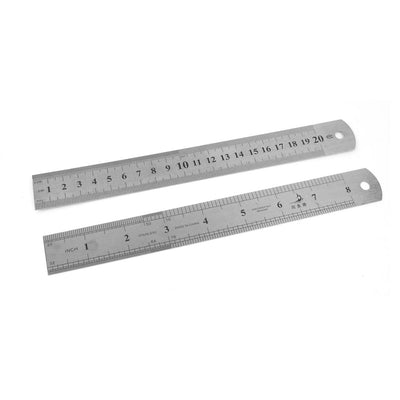 Harfington Carpenter 8 Inch 20cm Double Sides Metric Straight Ruler Measuring Tool 2 Pcs