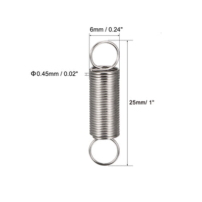 Harfington 0,018 Zoll Drahtdurchmesser, 0,24 Zoll Außendurchmesser, 0,5 Zoll lange Zugspulen-Verlängerungsfederhaken, 20 Stück