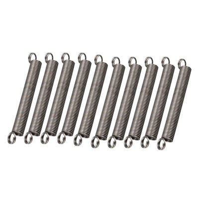 Harfington 0.45mm Wire Diax3.9mm ODx35mm Free Length Spring Steel Tension Spring 10pcs