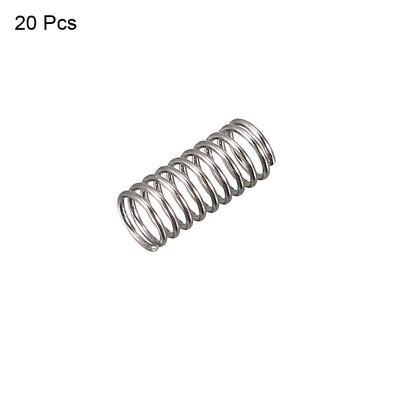 Harfington Compression Spring 0.25mm Wire Dia,2.3mm OD,5mm Free Length,Silver,20Pcs