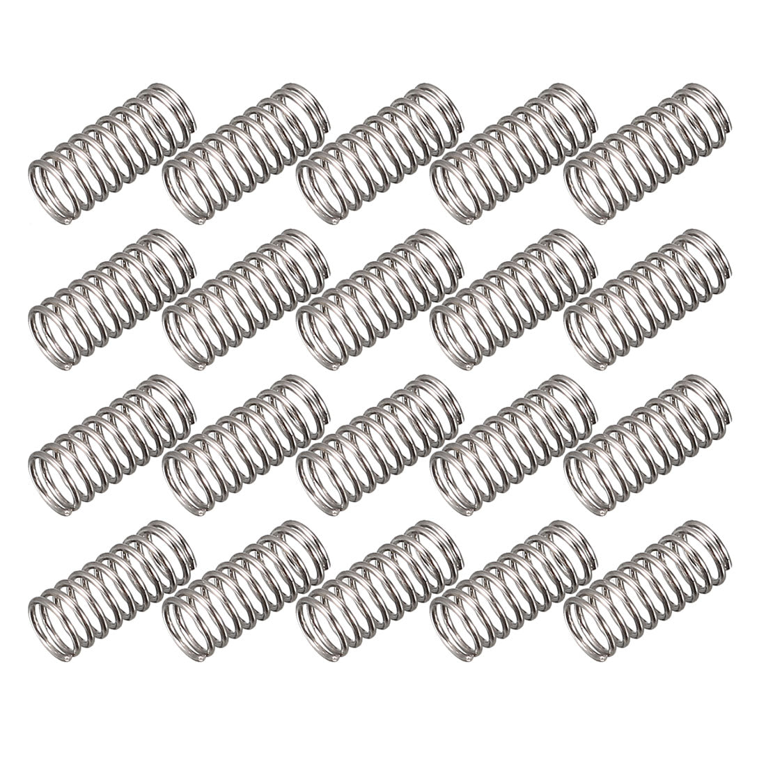 Harfington Compression Spring 0.25mm Wire Dia,2.3mm OD,5mm Free Length,Silver,20Pcs