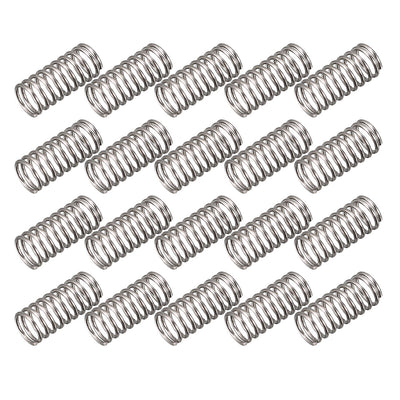 Harfington Compression Spring 0.25mm Wire Dia,2.3mm OD,5mm Free Length,Silver,20Pcs
